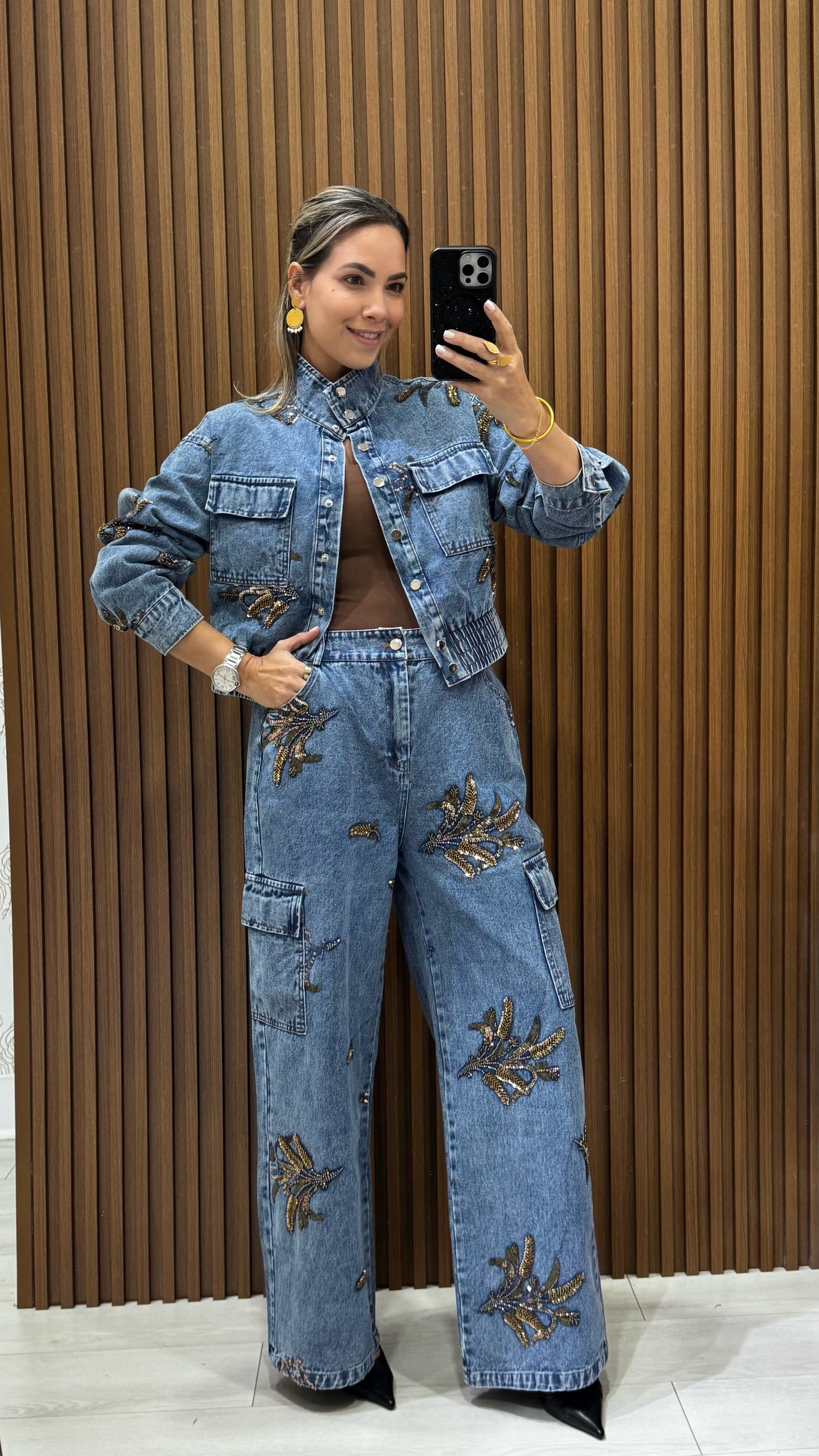 Noelia Denim Detailed Set