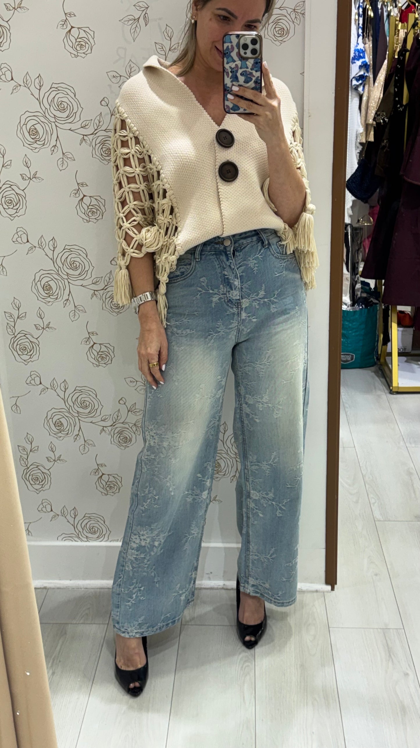 Cris Bordado Flower Jeans