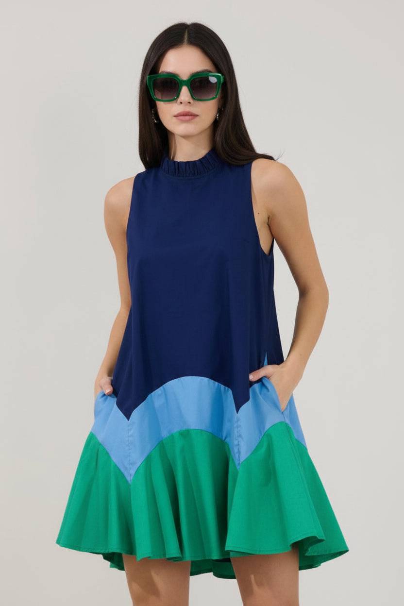 Blue&Green Color Dress