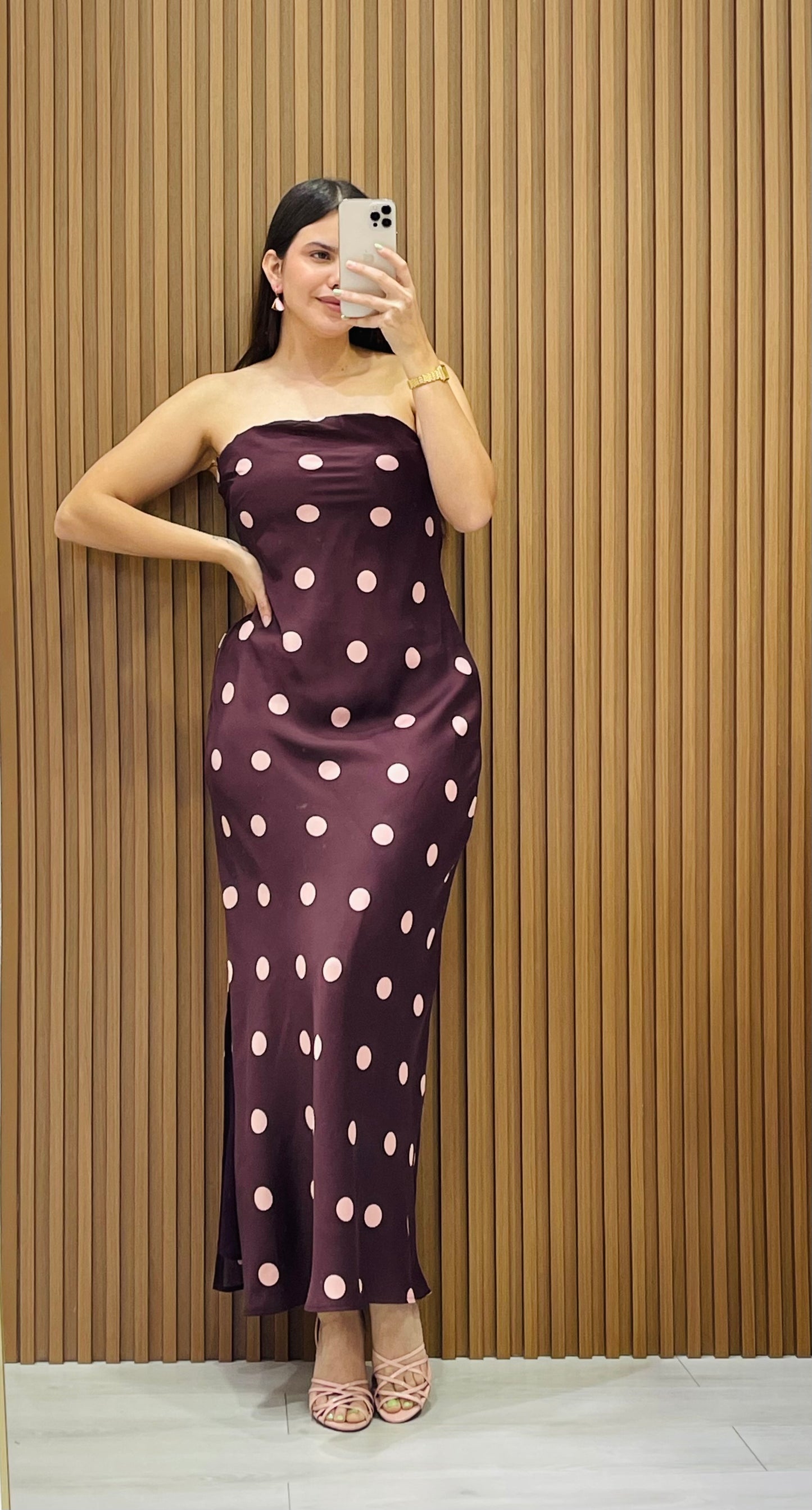 Carmen Polka Burgundy Dress