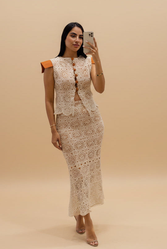 Ann bordado Crochet Set