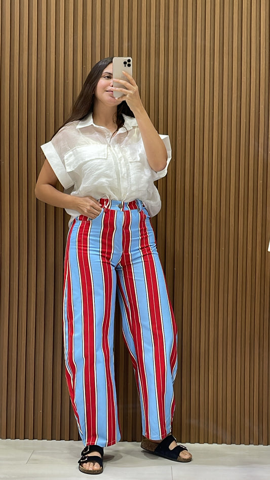 Strip Red&Blue Jeans
