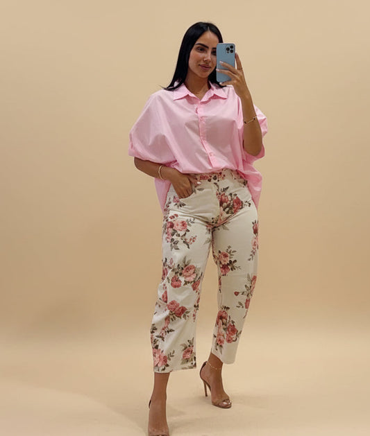 Flower Pink Jeans