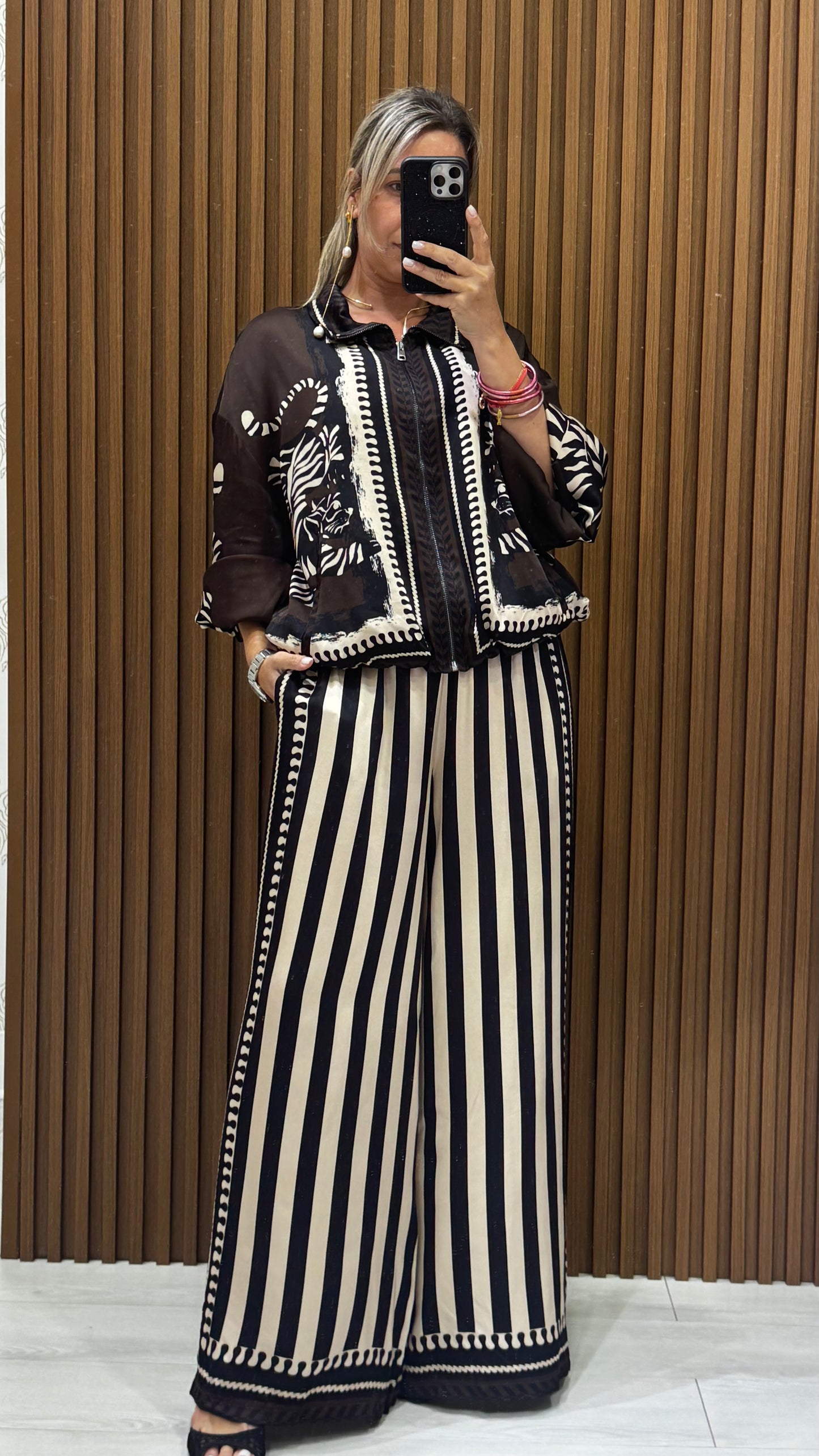 Mix and Match Striped Print Set
