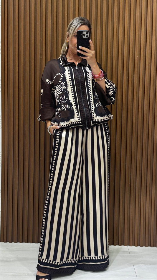 Mix and Match Striped Print Set