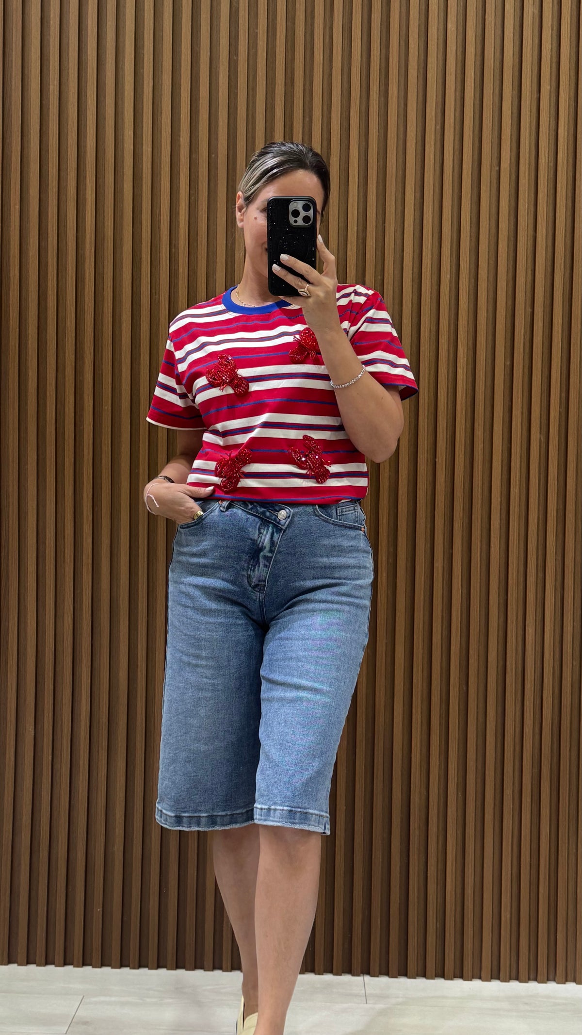 Lobster Glam Stripe Top