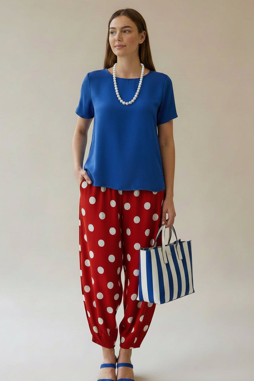 Polka Red  Pant