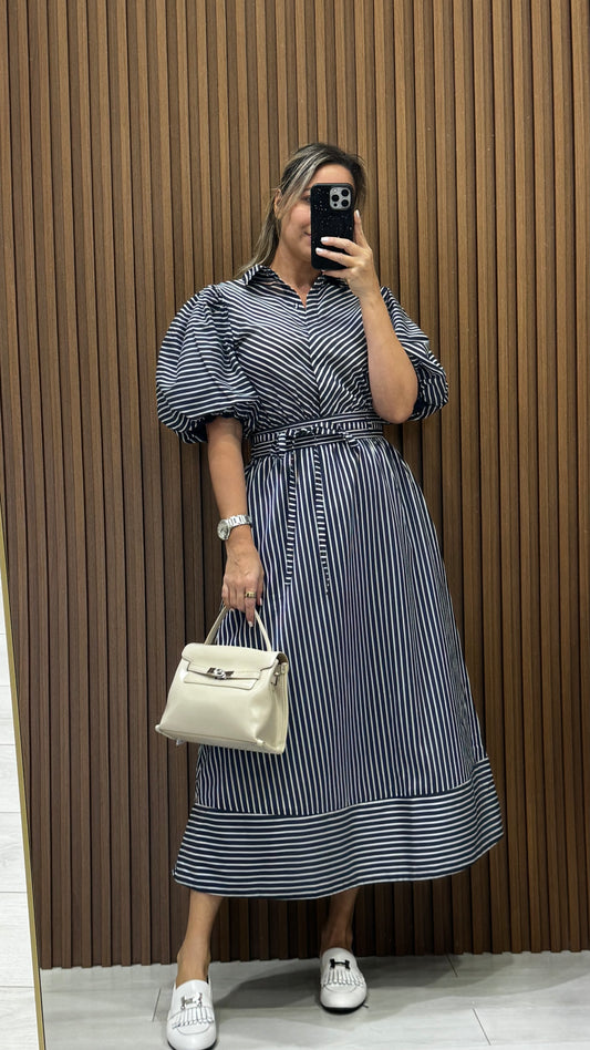Stripped Navy Dress