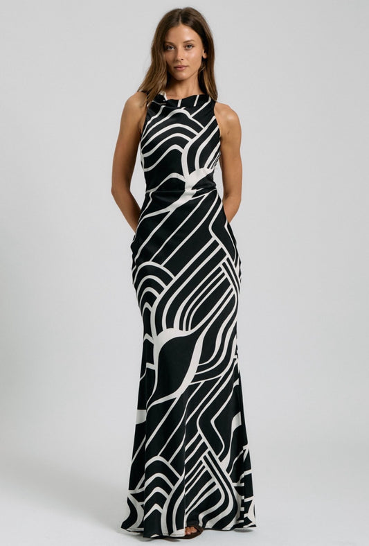 Abstract Black&White Dress
