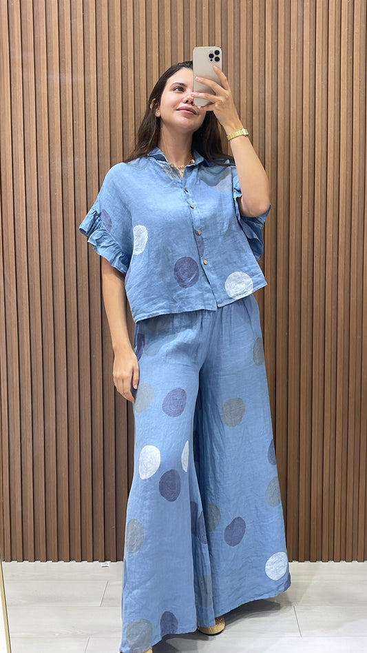Helen Polka Linen Set