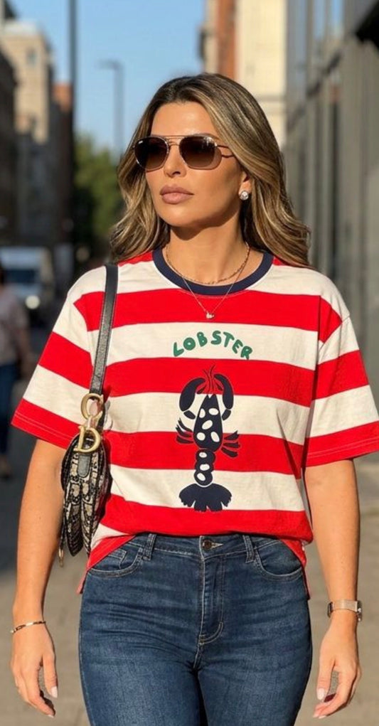 Stripe Lobster T-shirt