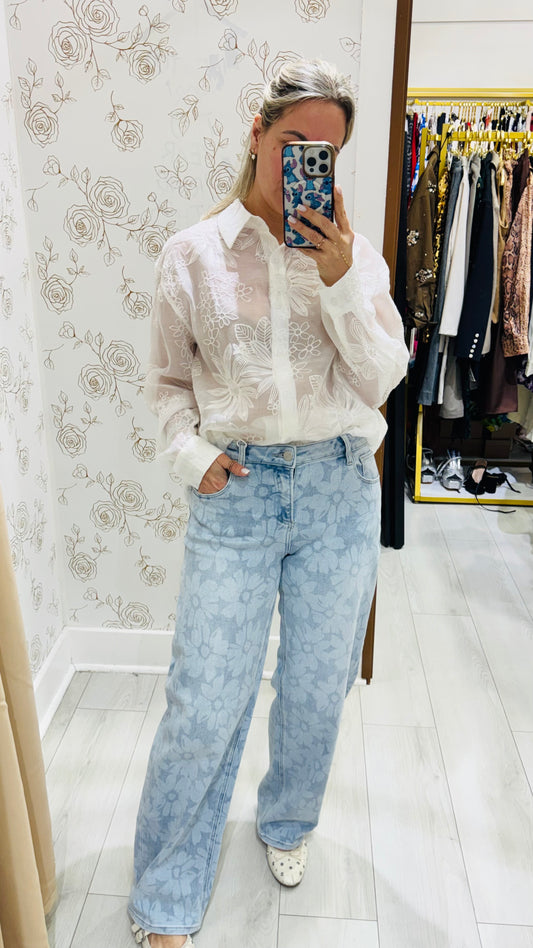 Flower Delicate   Jeans