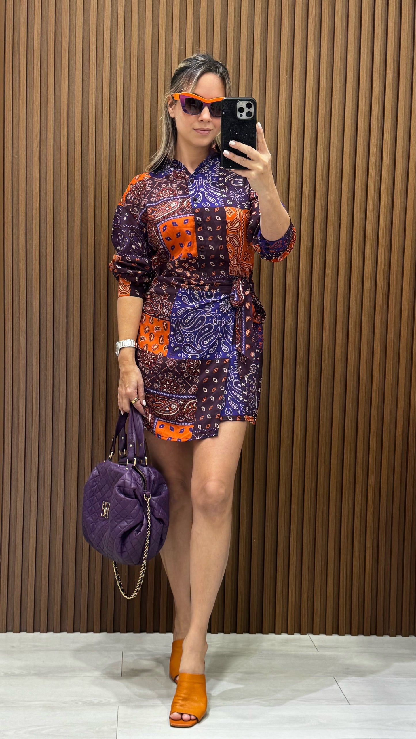 Bandana Purple&Orange Dress