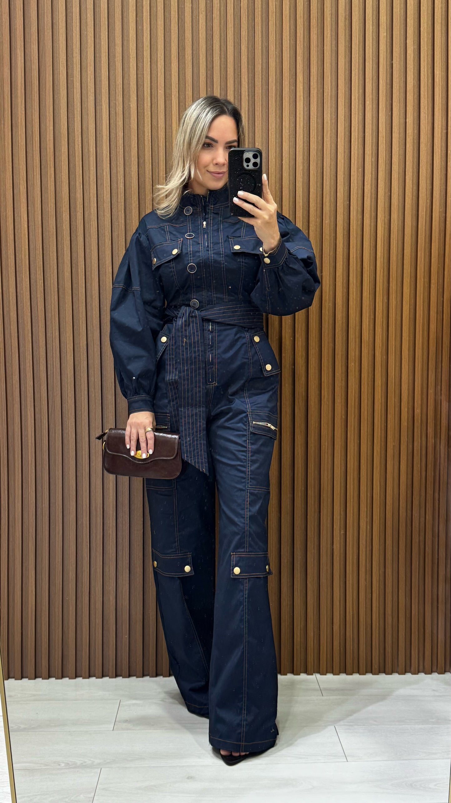 Isabella Navy Jumpsuit