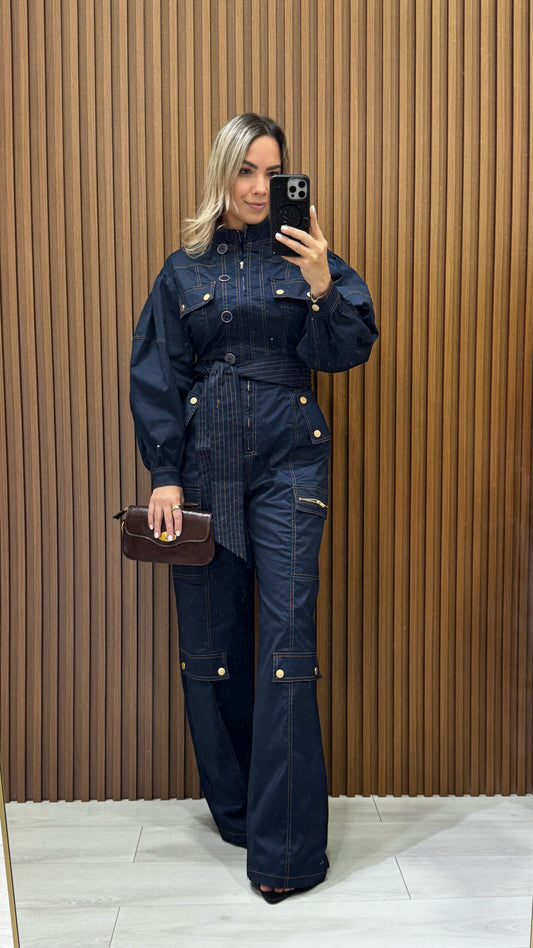 Isabella Navy Jumpsuit