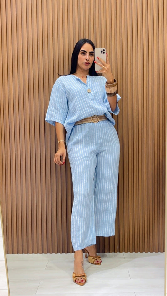 Yanis Linen Stripe Set