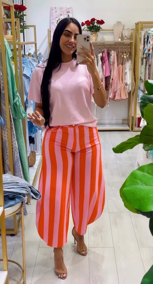 Lein Pink&Orange Barrel Jeans