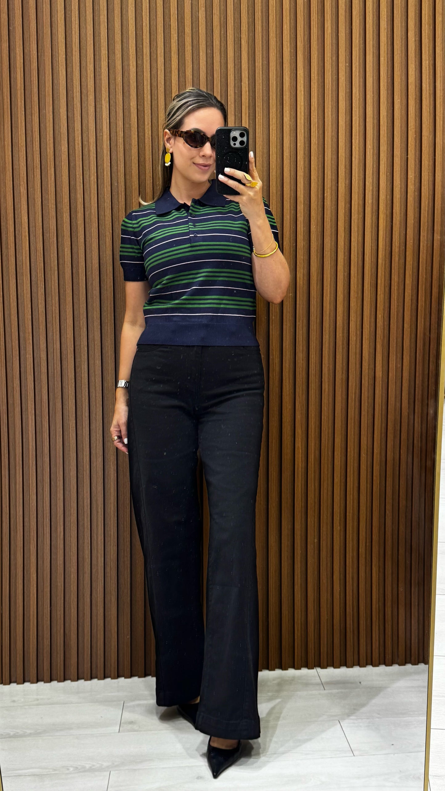 Navy Stripe Top