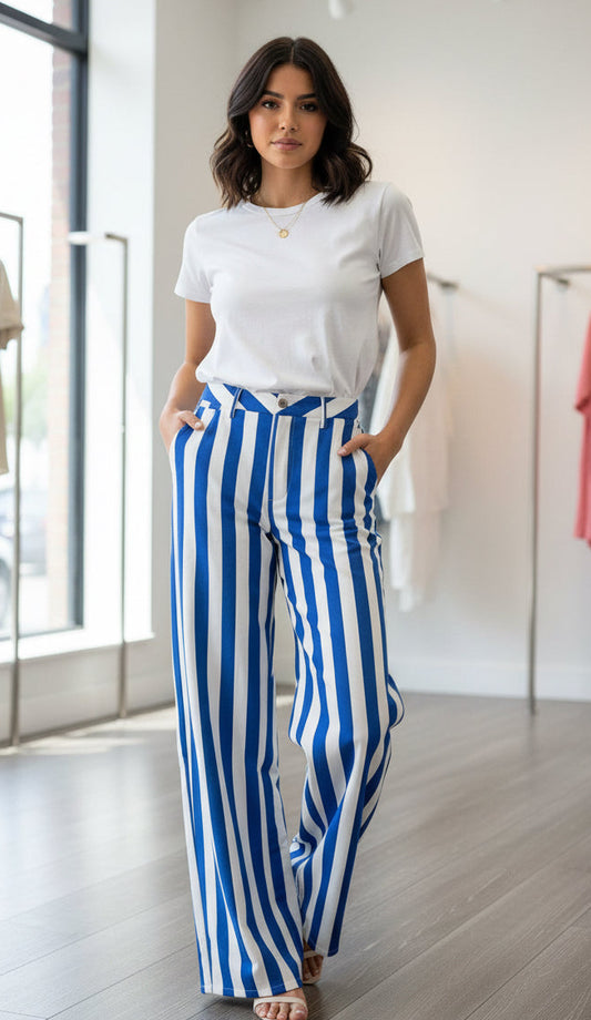 Stripe Blue Jeans