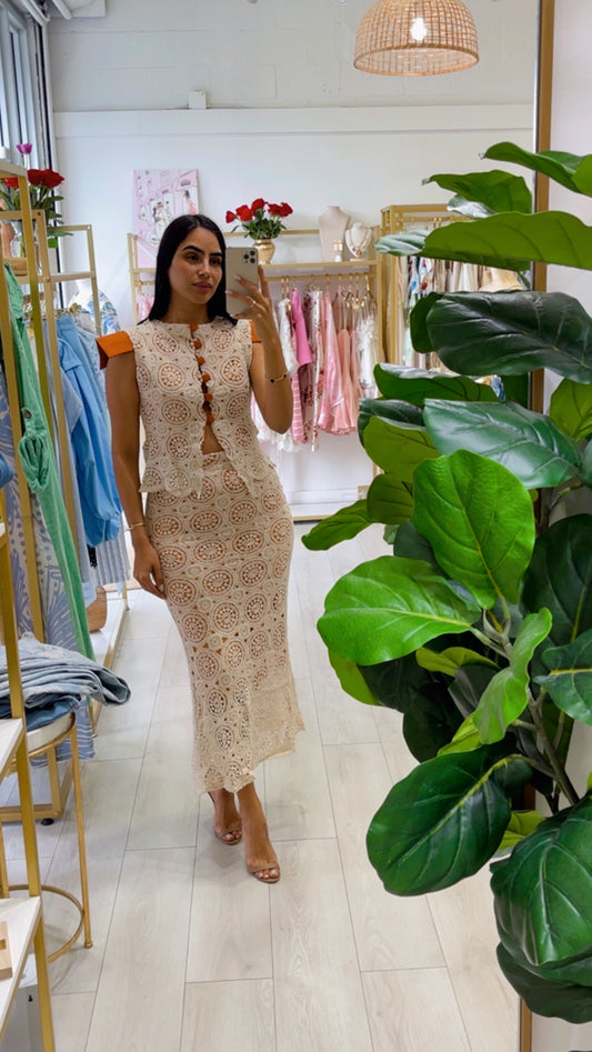 Ann bordado Crochet Set