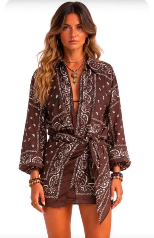 Marie Marron Bandana Set
