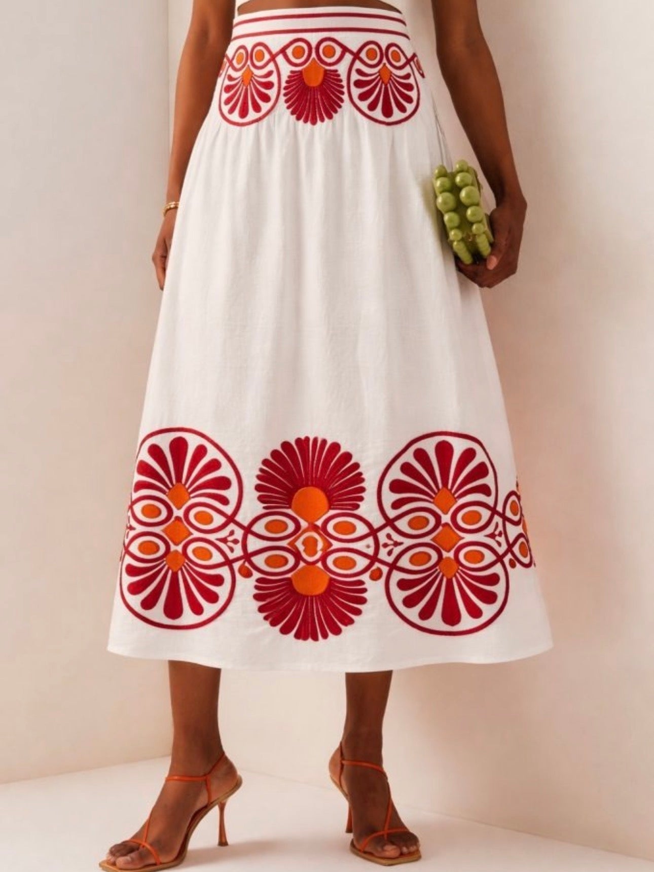 Mercan Bordado Skirt