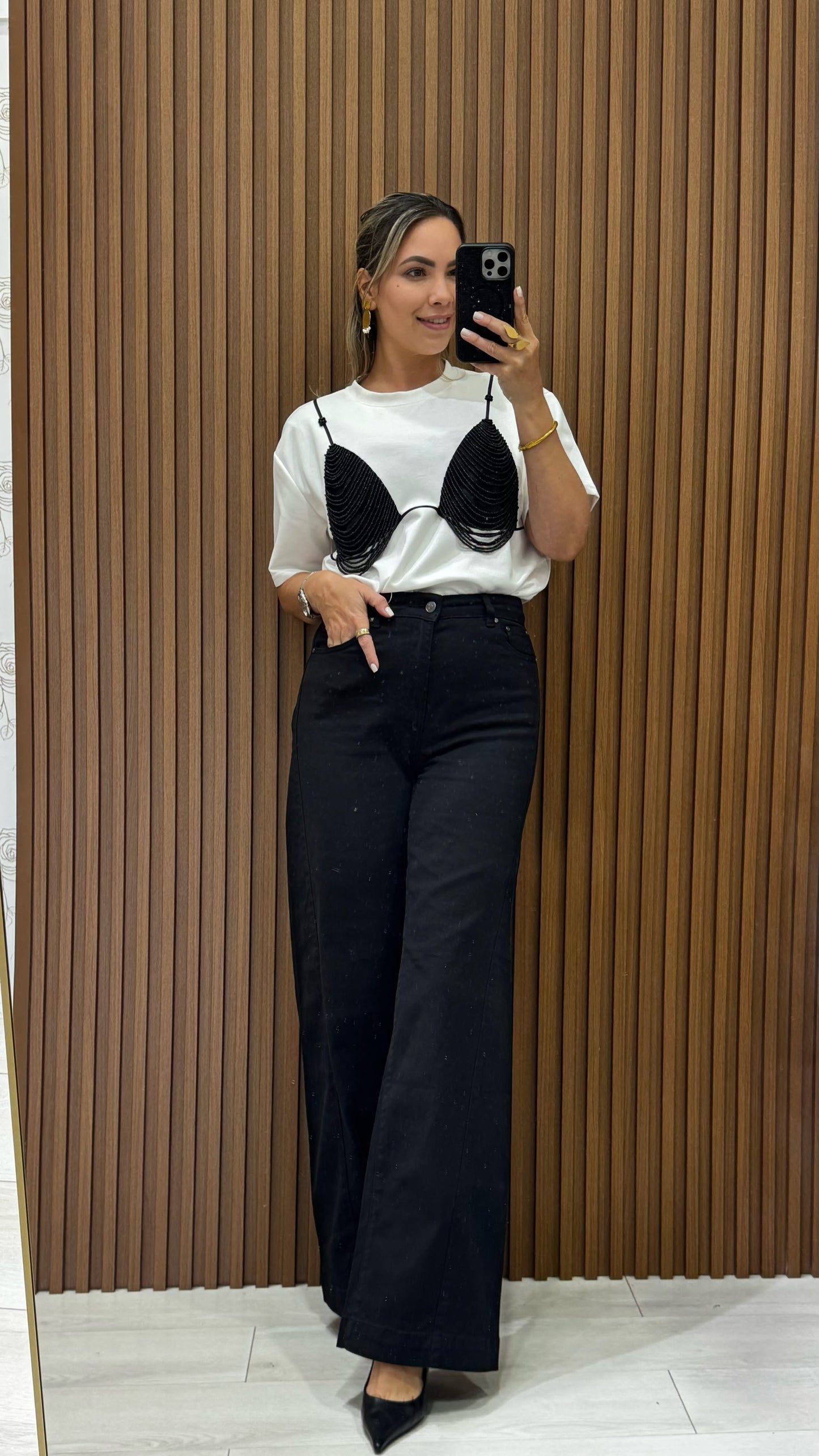 Brenda Top Black and White