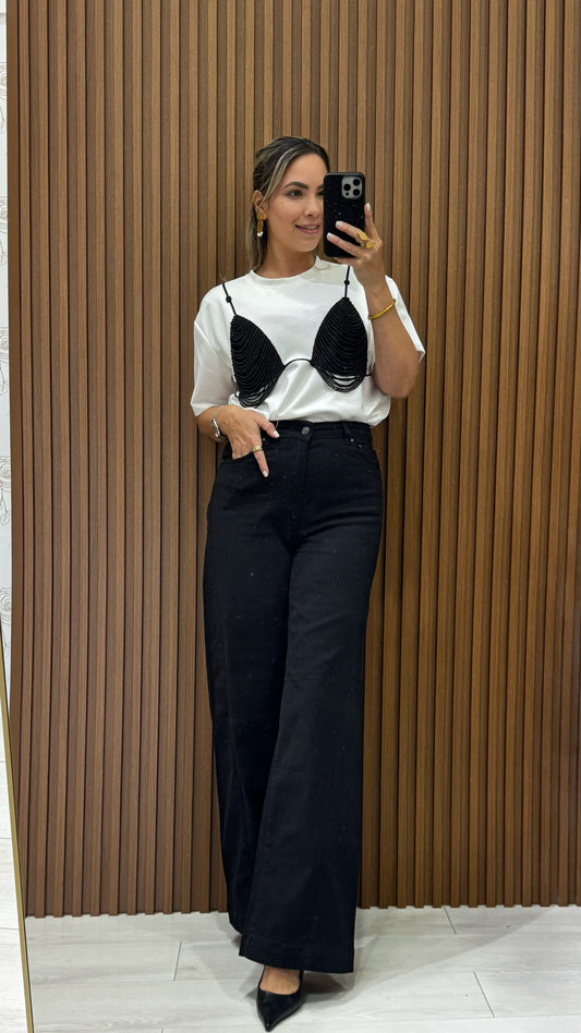 Brenda Top Black and White