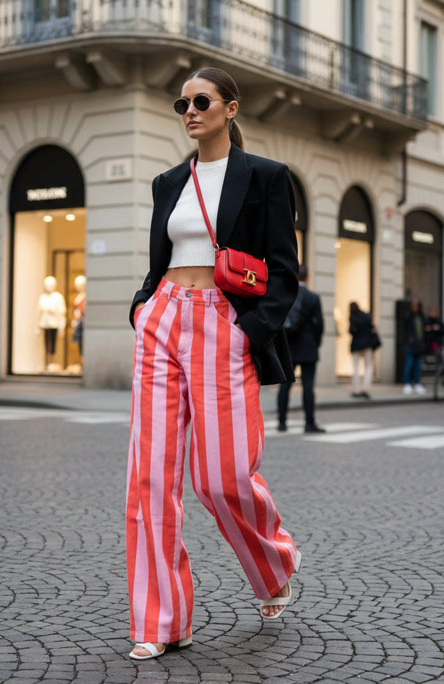 Lein Pink&Orange Barrel Jeans