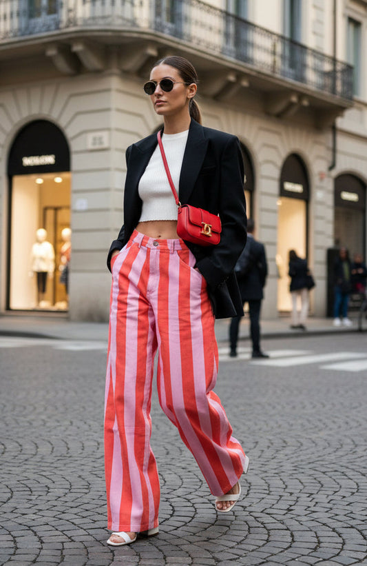 Lein Pink&Orange Barrel Jeans